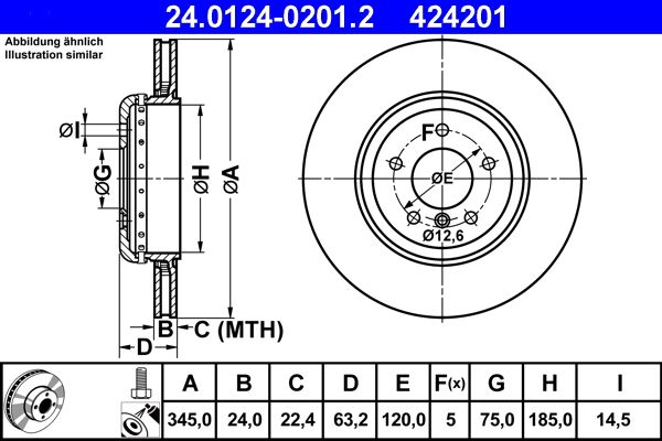 Tarcza hamulcowa ATE 24.0124-0201.2