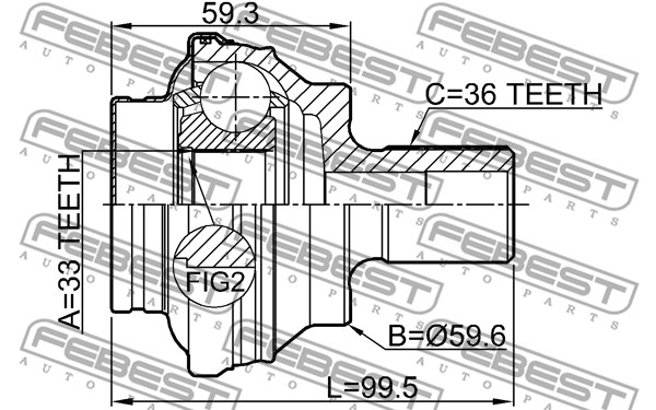 Przegub FEBEST 2310-CCR