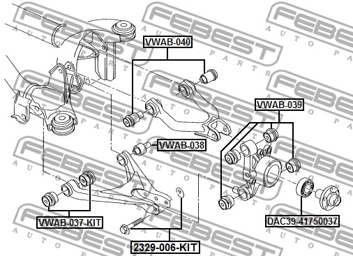 Tuleja wahacza FEBEST VWAB-037-KIT