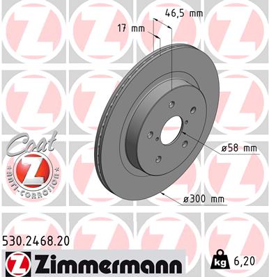 Tarcza hamulcowa ZIMMERMANN 530.2468.20