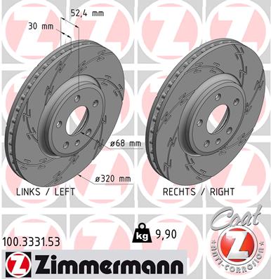 Tarcza hamulcowa ZIMMERMANN 100.3331.53