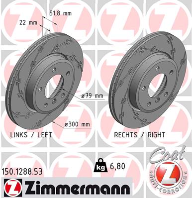Tarcza hamulcowa ZIMMERMANN 150.1288.53