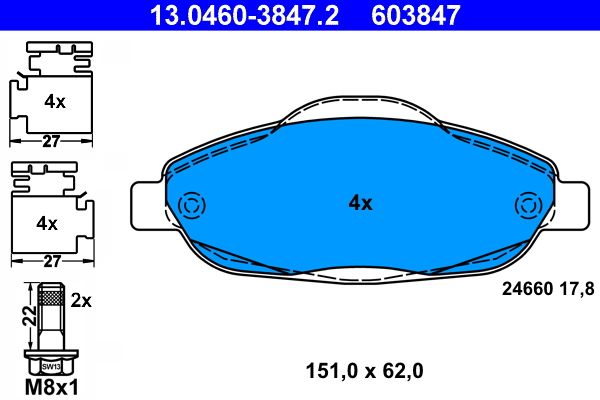 Klocki hamulcowe ATE 13.0460-3847.2