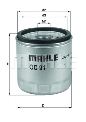 Filtr oleju MAHLE OC 91D