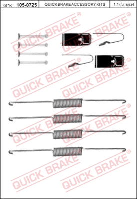 Zestaw dodatków do szczęk hamulcowych QUICK BRAKE 105-0725