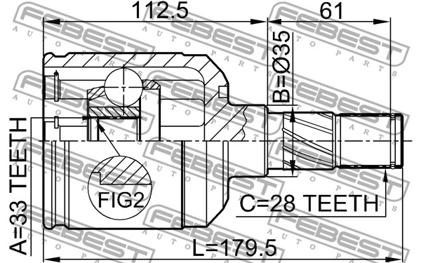 Przegub wału FEBEST 0511-M6ATLH