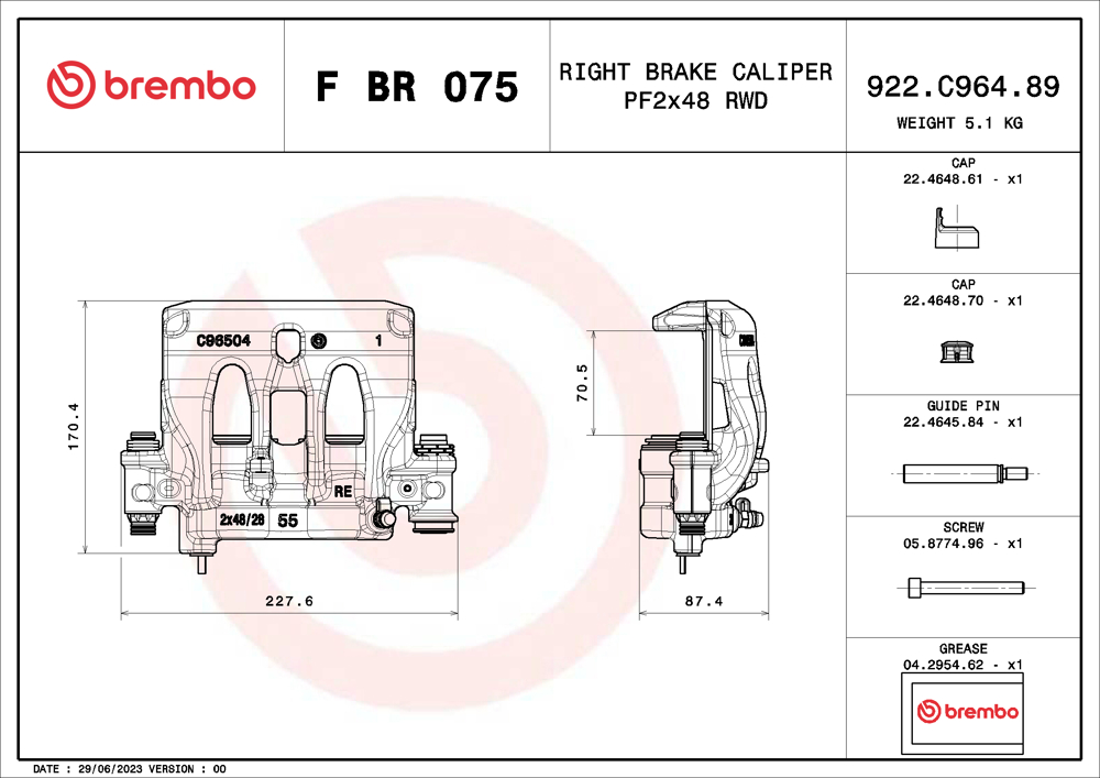 Zacisk hamulca BREMBO F BR 075