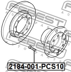 Sworzeń koła FEBEST 2184-001-PCS10