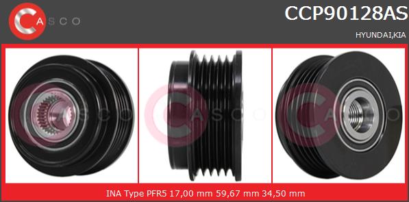 Koło pasowe alternatora CASCO CCP90128AS