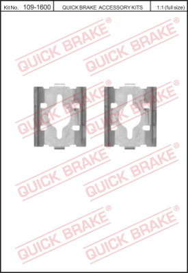 Zestaw akcesoriów montażowych  klocków hamulcowych QUICK BRAKE 109-1600