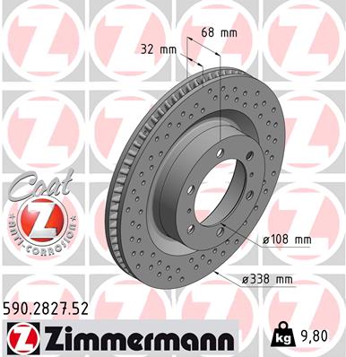 Tarcza hamulcowa ZIMMERMANN 590.2827.52