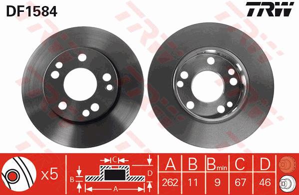 Tarcza hamulcowa TRW DF1584