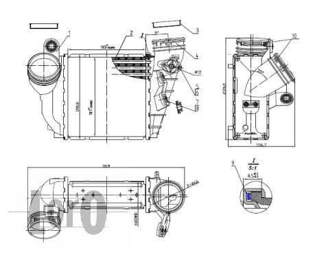 Chłodnica powietrza intercooler ABAKUS 053-018-0008