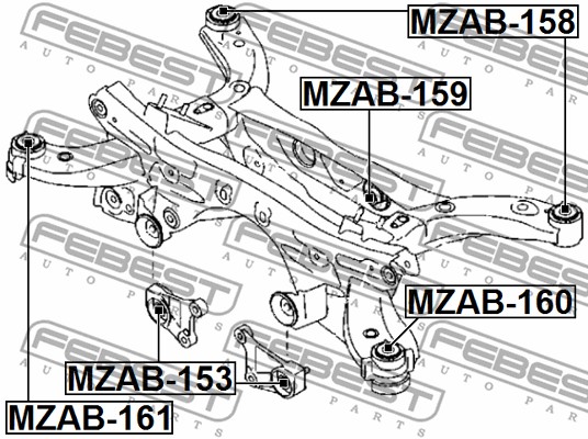 Łożyskowanie  korpusu osi FEBEST MZAB-160