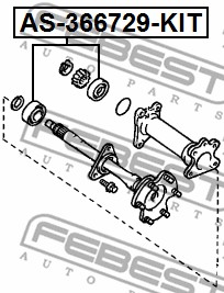 Łożysko podpory wału FEBEST AS-366729-KIT