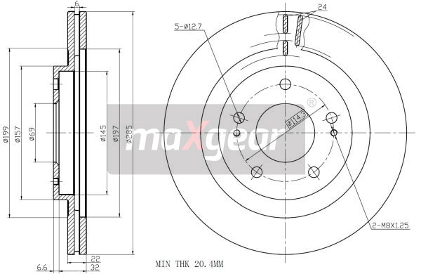 Tarcza hamulcowa MAXGEAR 19-2445