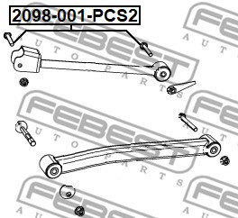 Sworzeń mocujący, wahacz poprzeczny FEBEST 2098-001-PCS2