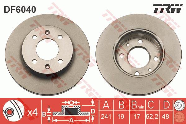 Tarcza hamulcowa TRW DF6040