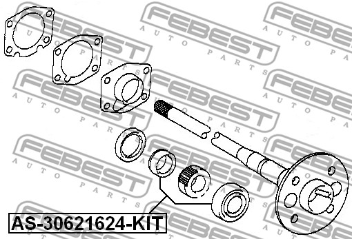 Łożysko podpory wału FEBEST AS-30621624-KIT