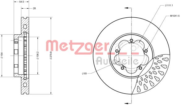 Tarcza hamulcowa METZGER 6110117