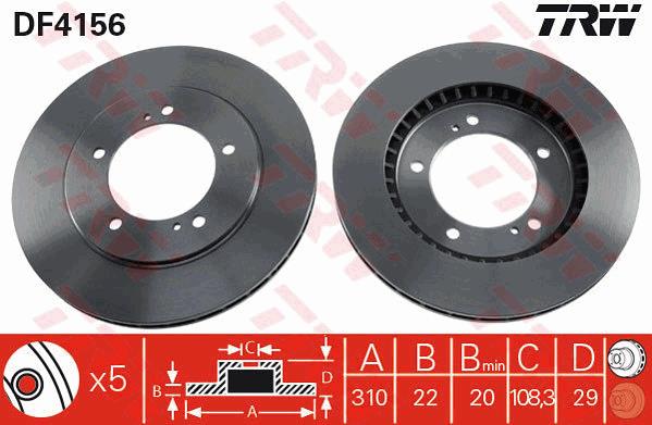 Tarcza hamulcowa TRW DF4156