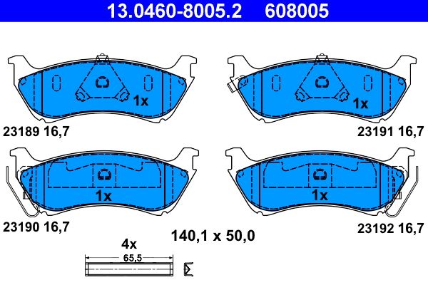 Klocki hamulcowe ATE 13.0460-8005.2