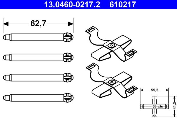 Zestaw akcesoriów montażowych  klocków hamulcowych ATE 13.0460-0217.2