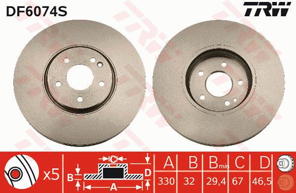 Tarcza hamulcowa TRW DF6074S