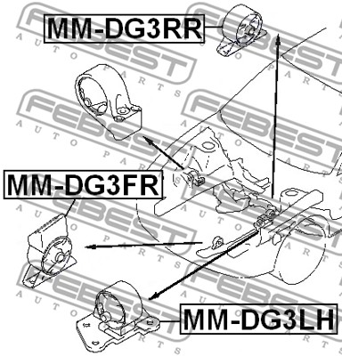 Poduszka silnika FEBEST MM-DG3FR