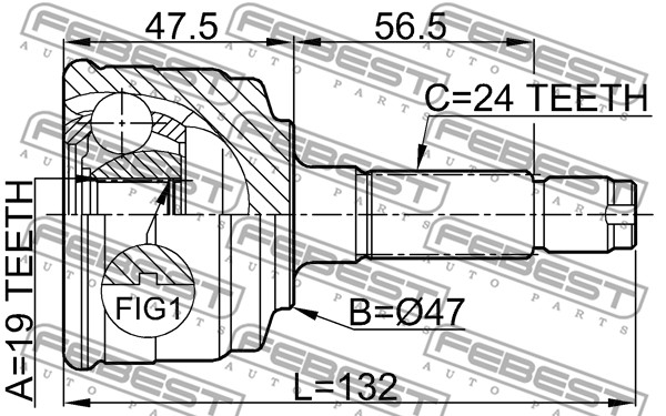 Przegub FEBEST 0910-014