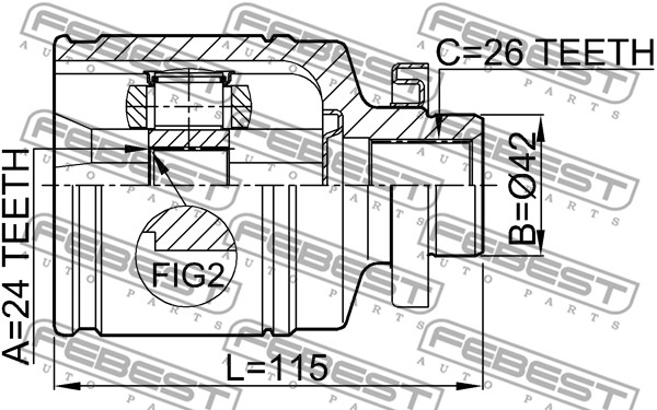 Przegub FEBEST 2211-NS20RH