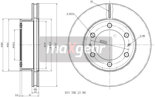 Tarcza hamulcowa MAXGEAR 19-2350