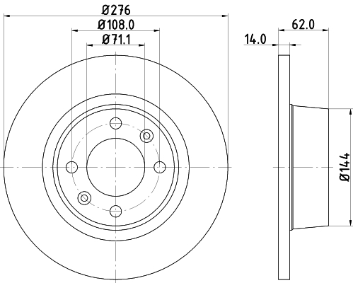 Tarcza hamulcowa HELLA 8DD 355 107-851