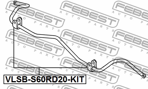 Guma stabilizatora FEBEST VLSB-S60RD20-KIT