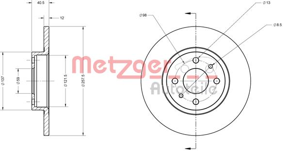 Tarcza hamulcowa METZGER 6110124