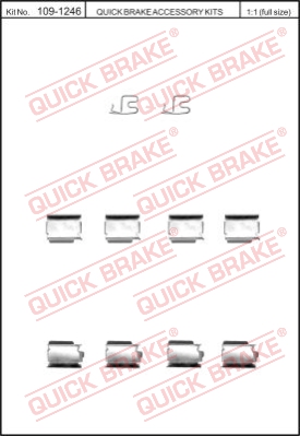 Zestaw akcesoriów montażowych  klocków hamulcowych QUICK BRAKE 109-1246