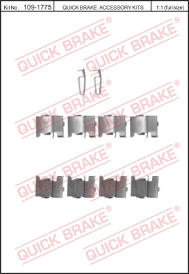 Zestaw akcesoriów montażowych  klocków hamulcowych QUICK BRAKE 109-1775