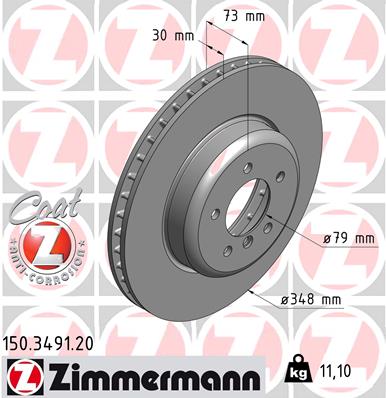 Tarcza hamulcowa ZIMMERMANN 150.3491.20