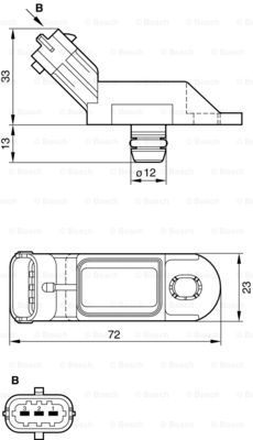 Czujnik ciśnienia paliwa BOSCH 0 261 230 216