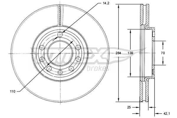 Tarcza hamulcowa TOMEX BRAKES TX 71-30