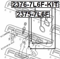 Tłoczek zacisku hamulcowego FEBEST 2376-7L6F-KIT