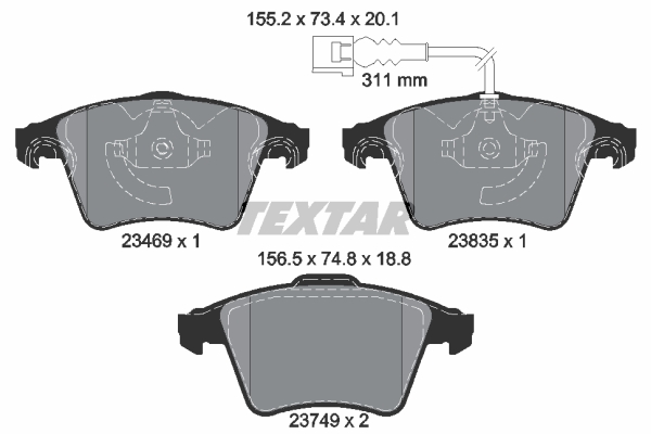 Klocki hamulcowe TEXTAR 2346901