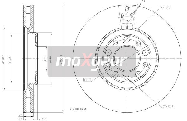 Tarcza hamulcowa MAXGEAR 19-1325