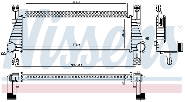 Chłodnica powietrza intercooler NISSENS 96222