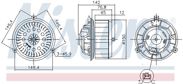 Wentylator wewnętrzny NISSENS 87623