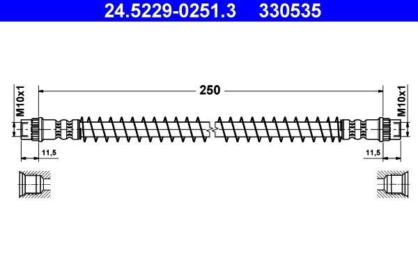 Przewód hamulcowy elastyczny ATE 24.5229-0251.3