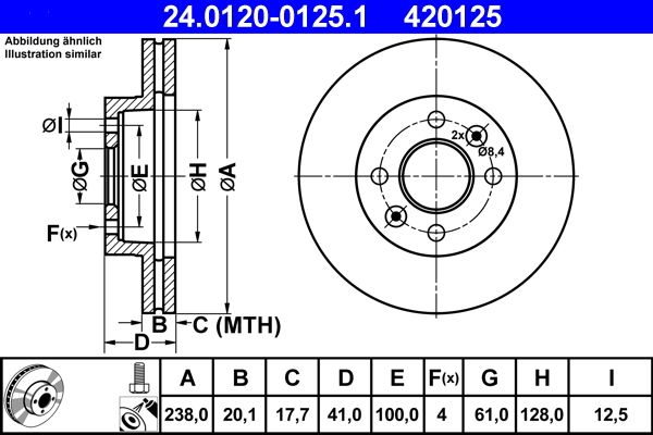 Tarcza hamulcowa ATE 24.0120-0125.1