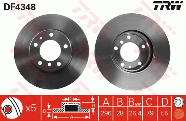 Tarcza hamulcowa TRW DF4348