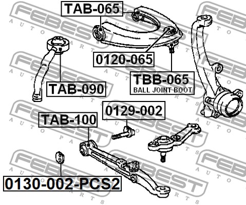 Podkładka mimośrodowa wahacza FEBEST 0130-002-PCS2