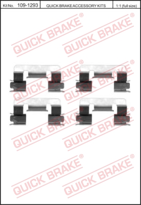 Zestaw akcesoriów montażowych  klocków hamulcowych QUICK BRAKE 109-1293